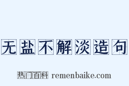 无盐不解淡造句是什么意思的图片